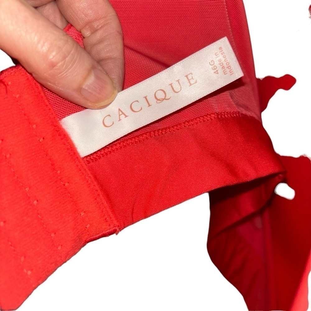Cacique Women's Size 46G Lightly Padded Balconette Bra Plus Size Underwire Coral - Picture 3 of 6